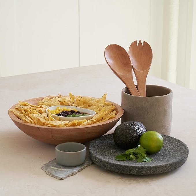 Wooden Salad Bowl Set With Serving Utensils suppliers